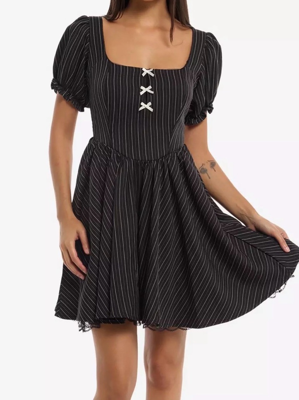 NWT Hot Topic Black & White Pinstripe Mini Dress Size S New With Tags